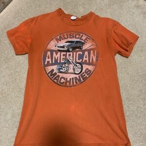 Gildan Orange Muscle American Machines T-Shirt
